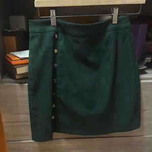 SHEIN Dark Green Button Skirt